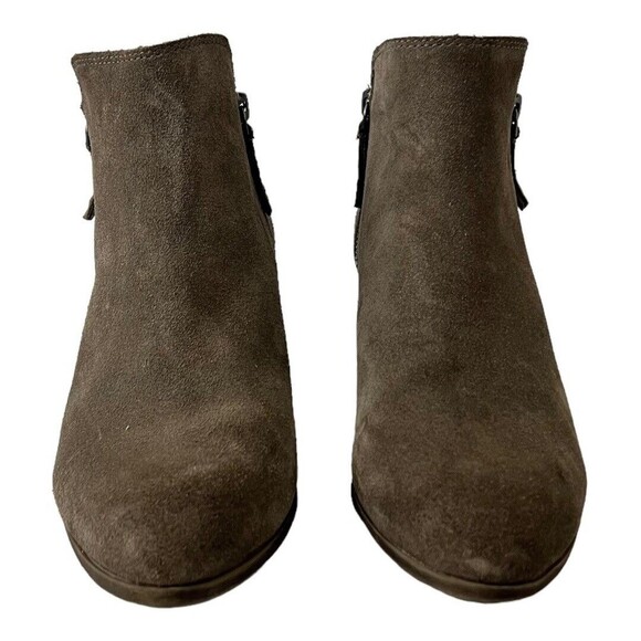 Frye Size 9 Judith Zip Ankle Bootie Leather Suede Taupe 3471735 - Picture 2 of 8